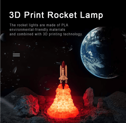 3D Print Rocket Space Shuttle Night Lamp - Space Shop