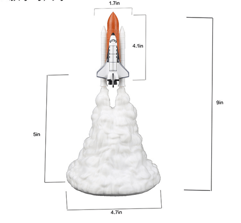 3D Print Rocket Space Shuttle Night Lamp - Space Shop