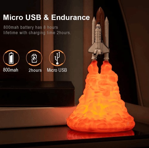 3D Print Rocket Space Shuttle Night Lamp - Space Shop