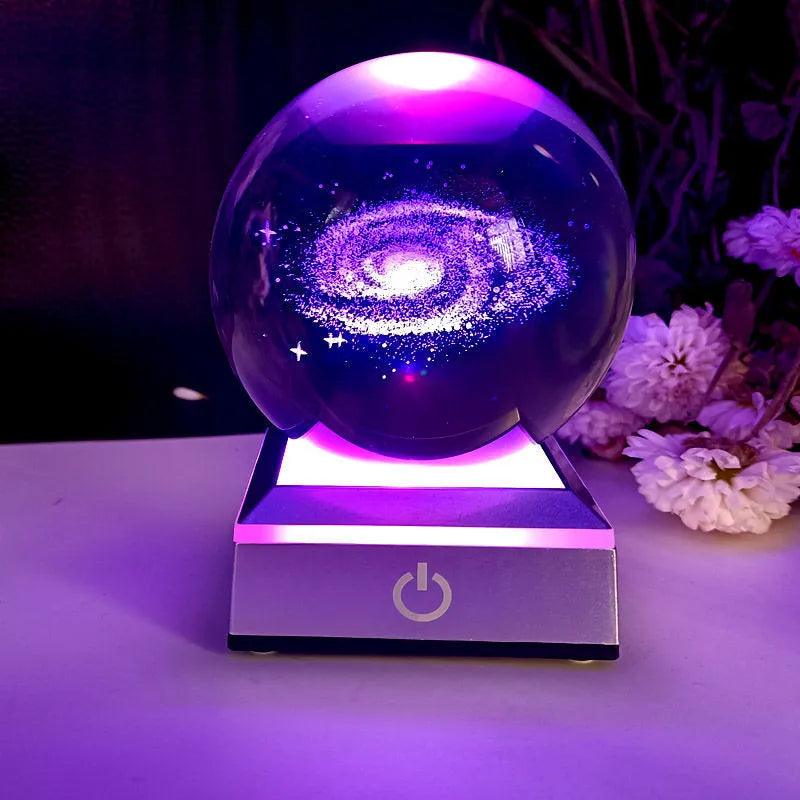 3D Laser Engraved Crystal Balls Lamp - Space Shop